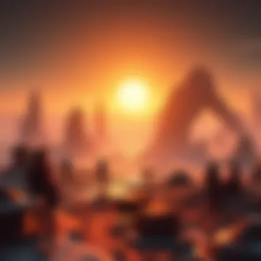 Futuristic gaming landscape with cryptocurrency