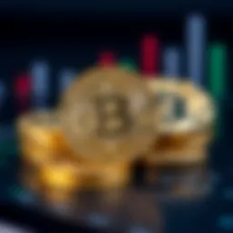 A digital representation of cryptocurrency coins