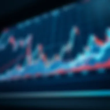 A digital representation of cryptocurrency market trends with dynamic graphs