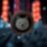 Shiba Coin logo with a futuristic background