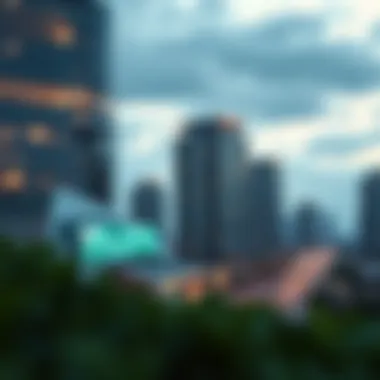 Merging Real Estate and Blockchain Conceptual representation of Crypto REITs merging real estate and blockchain technology