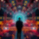 Illustration of decentralized identity concept with blockchain elements