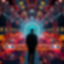 Illustration of decentralized identity concept with blockchain elements