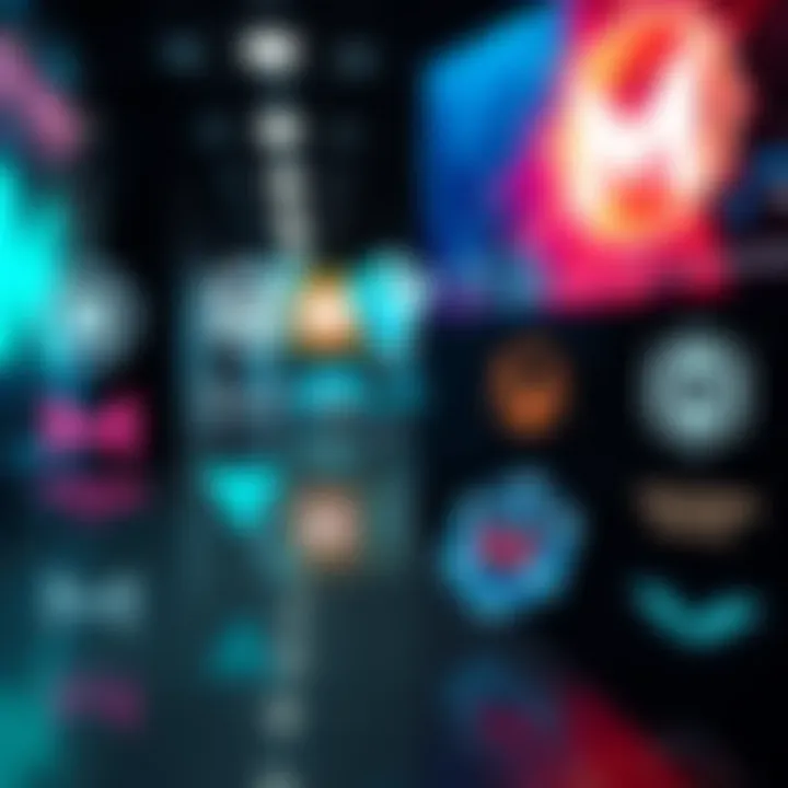 Diverse Metaverse Logo Designs Diverse examples of metaverse logos displayed in a digital gallery