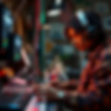 An artist creating digital art for NFT markets