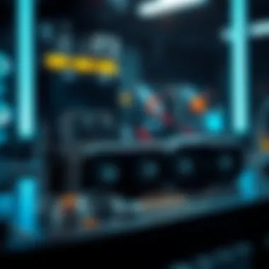 An artistic representation of future trends in GPU mining technology.