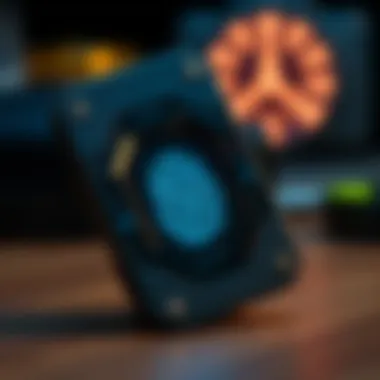 An innovative biometric hardware wallet showcasing fingerprint recognition technology.
