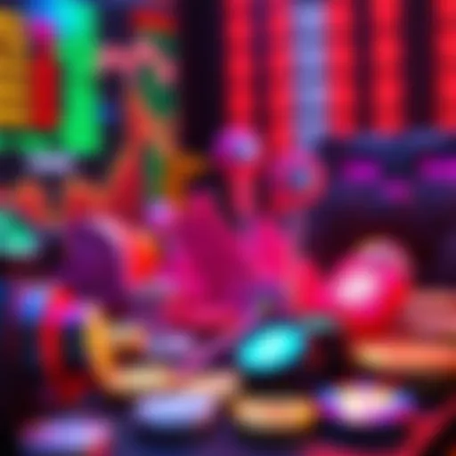 Illustration of NFT collectibles integrated with stock market elements