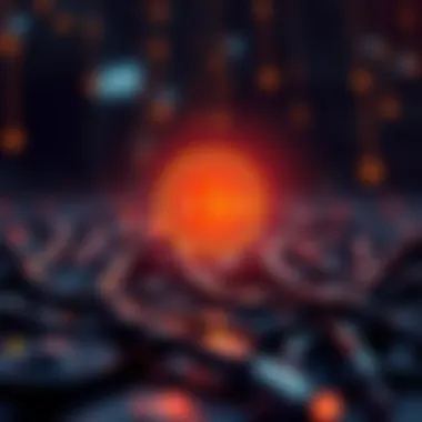 Blockchain Technology Revolution A digital illustration of blockchain technology revolutionizing fee-less transactions