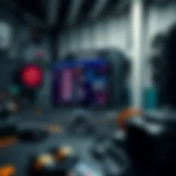 Cryptocurrency mining setup showcasing advanced hardware and software.