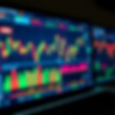 A digital dashboard displaying cryptocurrency trading graphs and trends.