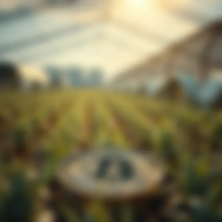 Conceptual art representing yield farming strategies in decentralized finance.