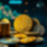 A futuristic representation of various cryptocurrencies