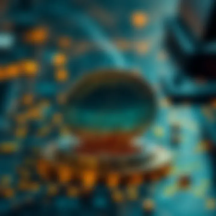 Visual of blockchain technology supporting the infrastructure of Peace Coin.