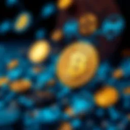 Visual representation of cryptocurrency symbols blending with charity icons