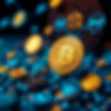 Merging Cryptocurrency with Philanthropy Visual representation of cryptocurrency symbols blending with charity icons