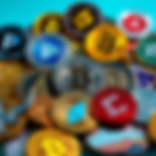 A vibrant representation of various altcoins showcasing their distinct logos and features.