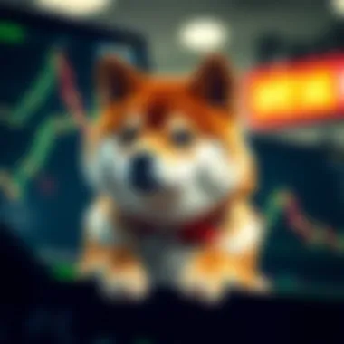 Shiba Inu cryptocurrency logo on a digital trading platform