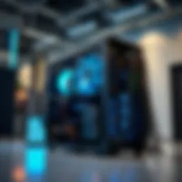 A high-tech mining rig in a modern setting