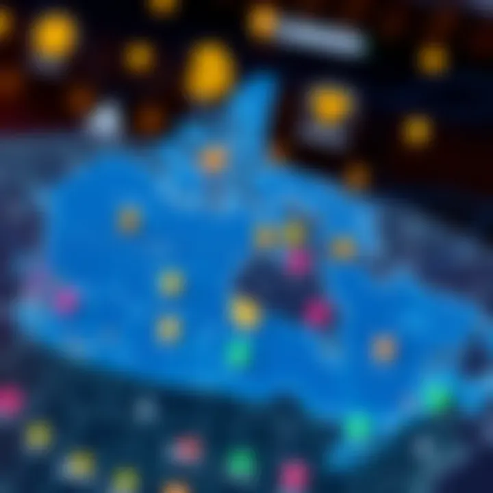 A digital map of Canada highlighting crypto hotspots