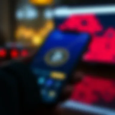 A smartphone displaying a cryptocurrency app interface