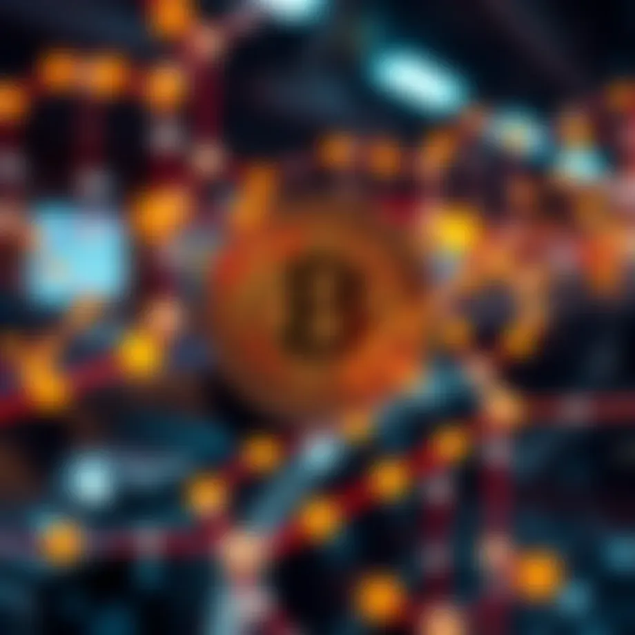 A conceptual illustration of blockchain technology in action