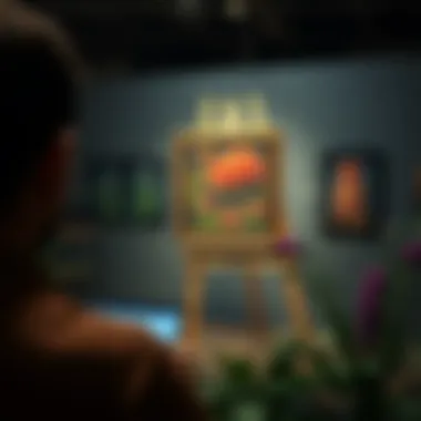 Artist Presentation of NFT Artwork An artist presenting their NFT artwork on a digital platform