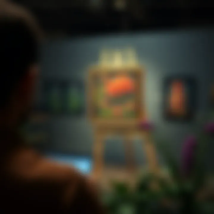 Artist Presentation of NFT Artwork An artist presenting their NFT artwork on a digital platform