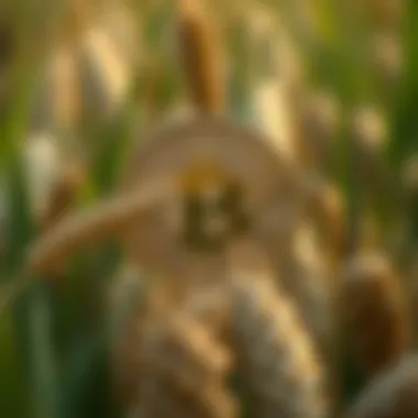 Conceptual representation of Wheat Coin in agricultural context