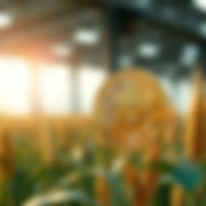 Market dynamics illustration for digital currency in agriculture