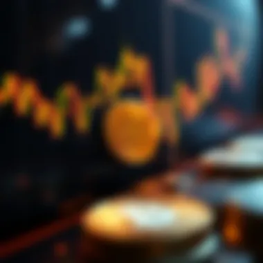 A stylized image representing market volatility with fluctuating lines and symbols.