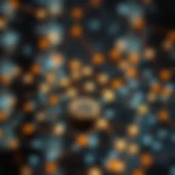 A visual representation of blockchain technology with interconnected nodes illustrating NFT transactions.