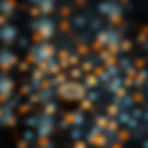 Blockchain Technology in NFTs A visual representation of blockchain technology with interconnected nodes illustrating NFT transactions.