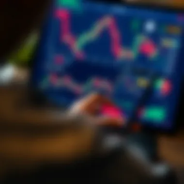 User engaging with cryptocurrency charts in Coinbase app