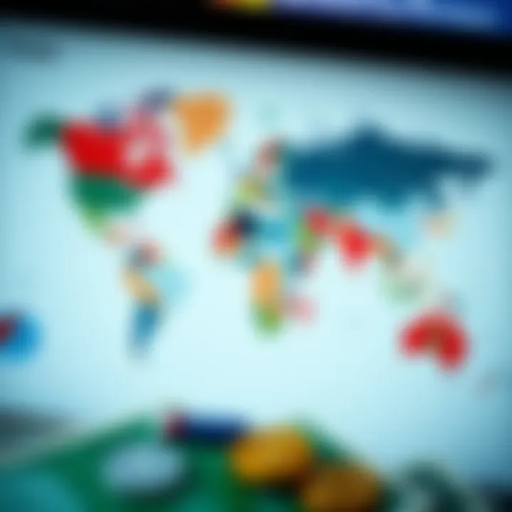 Major Currencies Around the World World map highlighting major currencies