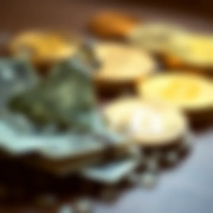 Cash vs. Cryptocurrency Exchange Illustration depicting liquid cash and cryptocurrency exchange