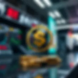 Conceptual representation of digital currency exchange