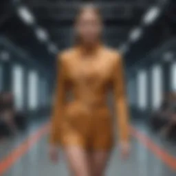 A digital garment showcased on a virtual runway.