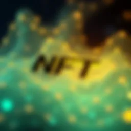 An abstract digital artwork representing the concept of NFTs and digital ownership.