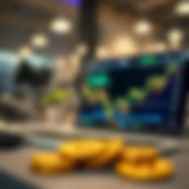 A modern graphic showing cryptocurrency market trends