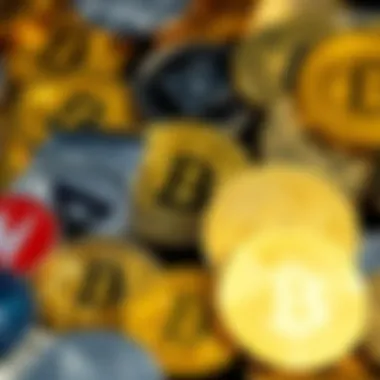 A variety of cryptocurrencies displayed visually