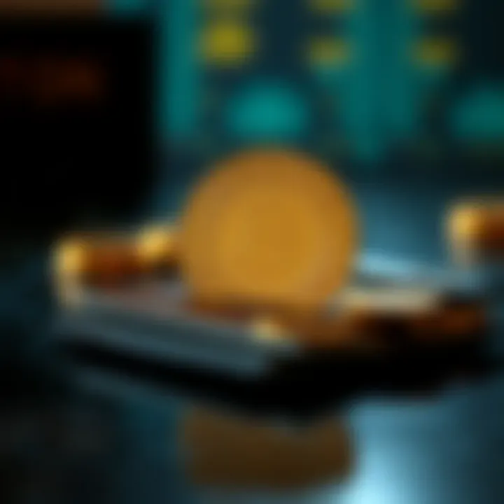 Digital Wallet Featuring Round to It Coin Illustration of a digital wallet showcasing Round to It coin