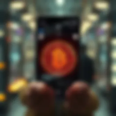 Security in Mobile Cryptocurrency Transactions A conceptual image of security features in mobile crypto transactions