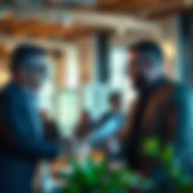 Innovator discussing ideas with a venture capitalist