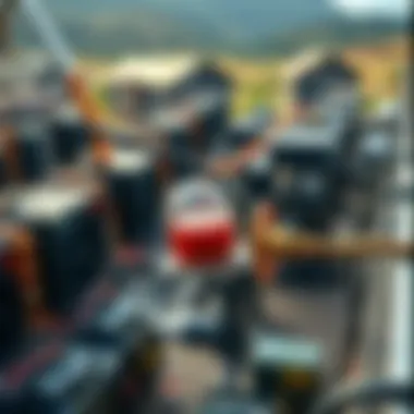 Innovative Mining Facility with Eco-Friendly Practices An aerial view of a sustainable crypto mining facility