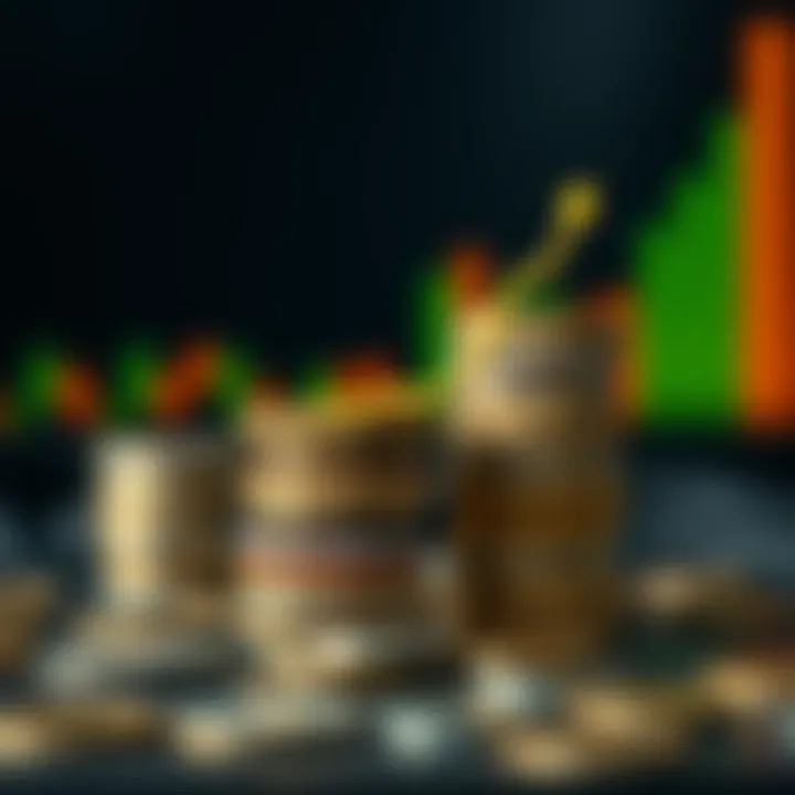 Strategies in Coin Stacking Graphical representation of coin stacking strategies with upward trends