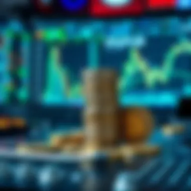 Technology in Coin Stacking Visual depiction of technological tools aiding in coin stacking