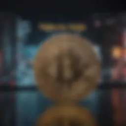 A digital artwork being displayed on a screen with a prominent NFT tag.