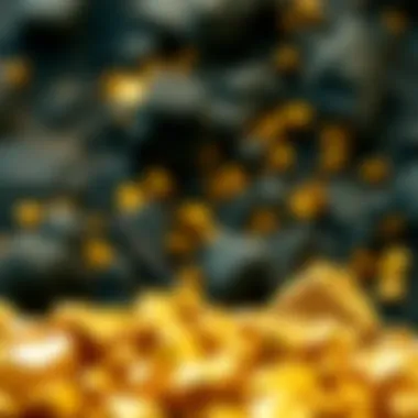 The Legacy of Gold Mining Golden nuggets symbolizing traditional mining practices