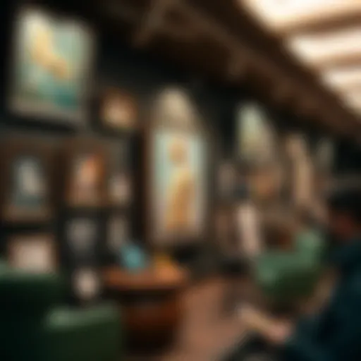 A visually stunning NFT artwork displayed in a virtual gallery